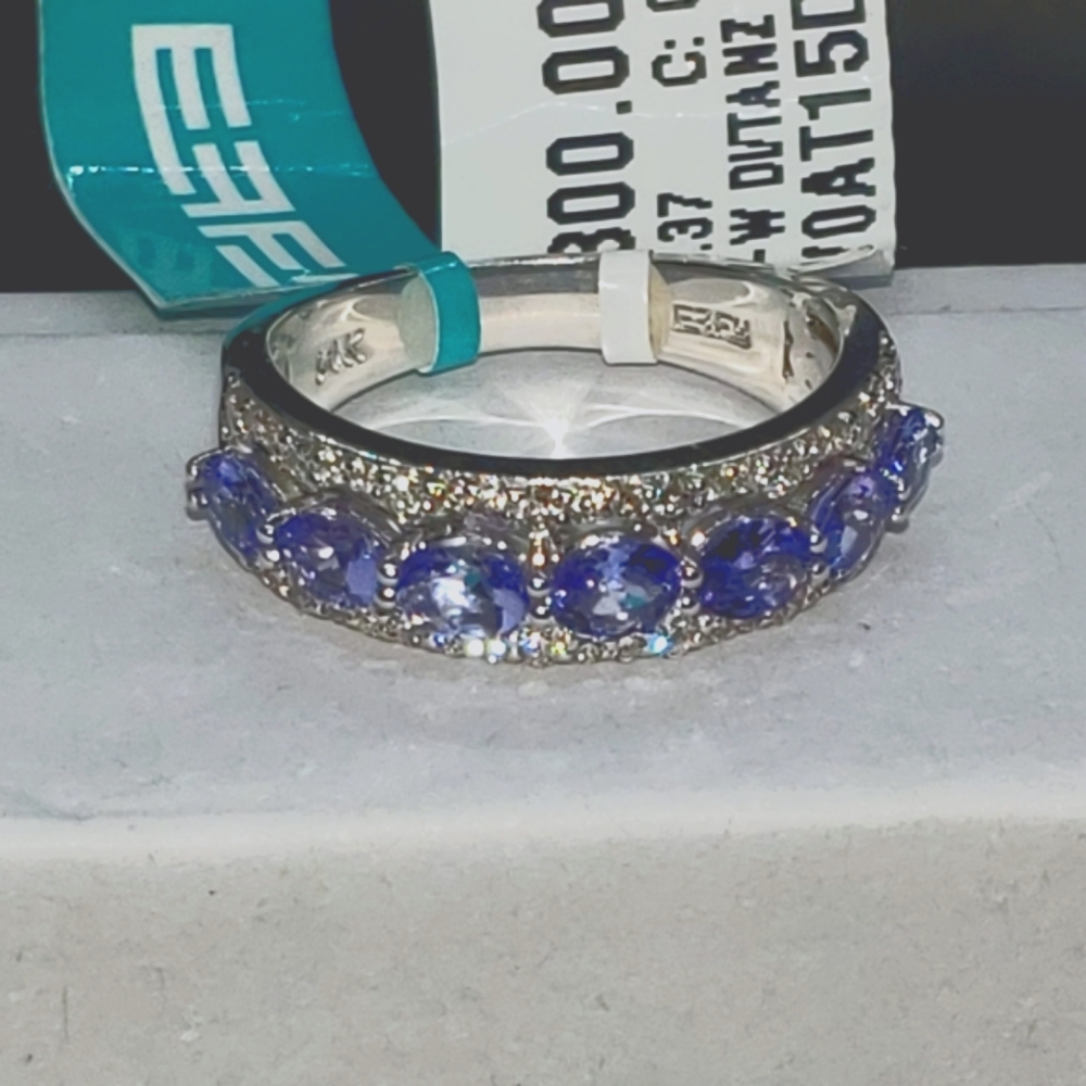 EFFY Tanzanite & Diamond band, 14k white gold - Picture 3 of 10